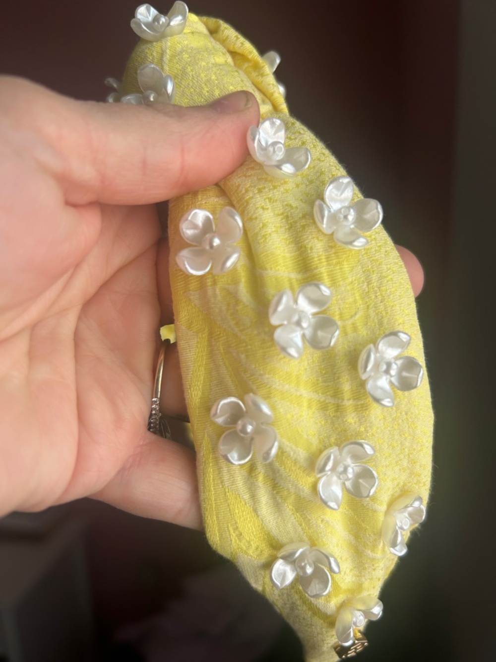 Brianna cannon Pearl Floral Yellow Headband - Picture 5 of 5